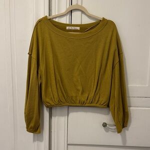 We The Free Mustard Yellow Crop Top